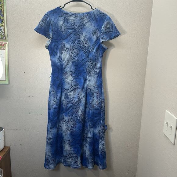 Robbie Bee Dress Sz 16 Paisley Ruffle 90s Y2K Fairy Night Out Cocktail Party - Picture 6 of 9